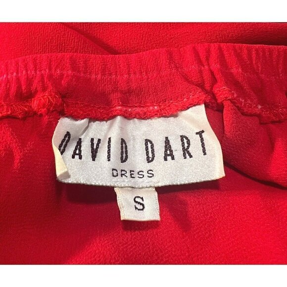David Dart Sz S Red Long Crepe Tunic Dress & Maxi Skirt 2pc Set Gown RARE - Picture 10 of 10